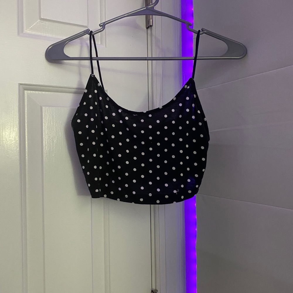 polka dot crop tank top